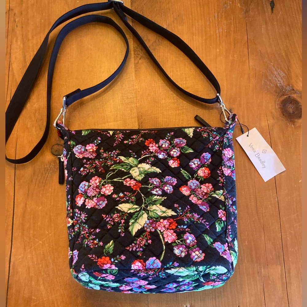 NWT Vera Bradley Carson Mini Hobo Crossbody Bag WINTER BERRY Charger Pocket